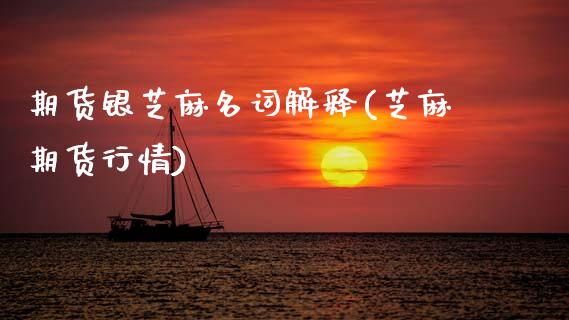 期货银芝麻名词解释(芝麻期货行情)_https://www.hbaoqiang.com_股票推荐_第1张