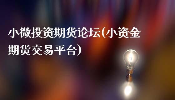 小微投资期货论坛(小资金期货交易平台)_https://www.hbaoqiang.com_恒指期货_第1张