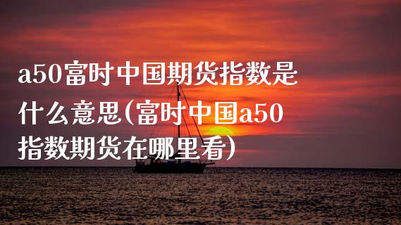 a50富时中国期货指数是什么意思(富时中国a50指数期货在哪里看)_https://www.hbaoqiang.com_内盘期货_第1张