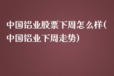 中国铝业股票下周怎么样(中国铝业下周走势)_https://www.hbaoqiang.com_德指期货_第1张