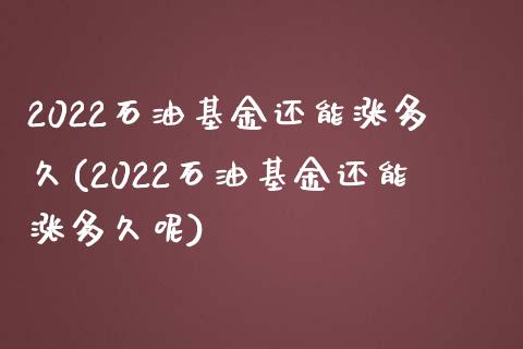 2022石油基金还能涨多久(2022石油基金还能涨多久呢)_https://www.hbaoqiang.com_实战心得_第1张