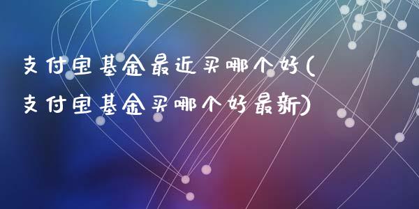 支付宝基金最近买哪个好(支付宝基金买哪个好最新)_https://www.hbaoqiang.com_原油期货_第1张