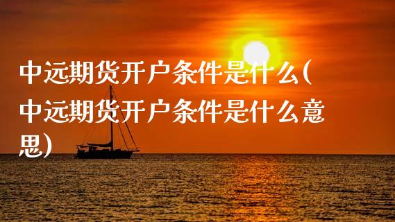 中远期货开户条件是什么(中远期货开户条件是什么意思)_https://www.hbaoqiang.com_期货学习_第1张