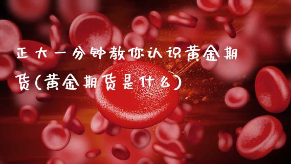 正大一分钟教你认识黄金期货(黄金期货是什么)_https://www.hbaoqiang.com_基金投资_第1张