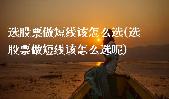 选股票做短线该怎么选(选股票做短线该怎么选呢)_https://www.hbaoqiang.com_期货软件_第1张