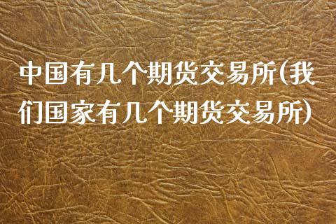 中国有几个期货交易所(我们国家有几个期货交易所)_https://www.hbaoqiang.com_交易心态_第1张
