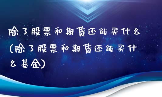 除了股票和期货还能买什么(除了股票和期货还能买什么基金)_https://www.hbaoqiang.com_期货直播_第1张