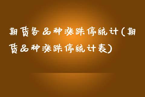 期货各品种涨跌停统计(期货品种涨跌停统计表)_https://www.hbaoqiang.com_交易心态_第1张