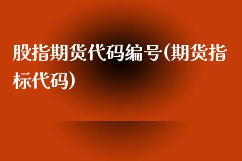 股指期货代码编号(期货指标代码)_https://www.hbaoqiang.com_期货学习_第1张