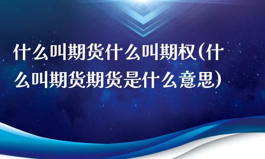 什么叫期货什么叫期权(什么叫期货期货是什么意思)_https://www.hbaoqiang.com_理财百科_第1张