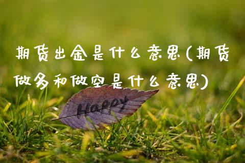 期货出金是什么意思(期货做多和做空是什么意思)_https://www.hbaoqiang.com_恒指期货_第1张
