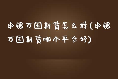 申银万国期货怎么样(申银万国期货哪个平台好)_https://www.hbaoqiang.com_期货开户_第1张