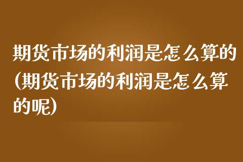 期货市场的利润是怎么算的(期货市场的利润是怎么算的呢)_https://www.hbaoqiang.com_股指期货_第1张