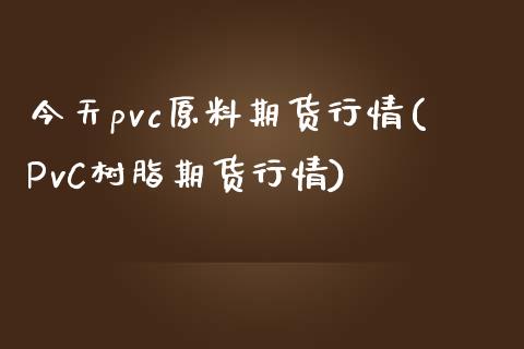 今天pvc原料期货行情(PvC树脂期货行情)_https://www.hbaoqiang.com_期货平台_第1张