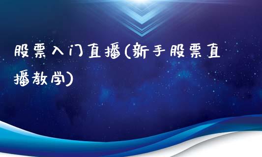 股票入门直播(新手股票直播教学)_https://www.hbaoqiang.com_理财百科_第1张
