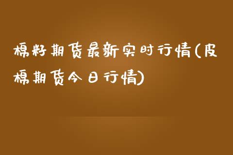 棉籽期货最新实时行情(皮棉期货今日行情)_https://www.hbaoqiang.com_恒指期货_第1张