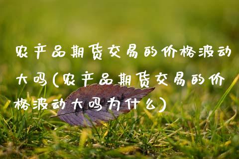 农产品期货交易的价格波动大吗(农产品期货交易的价格波动大吗为什么)_https://www.hbaoqiang.com_期货开户_第1张