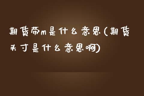 期货带m是什么意思(期货头寸是什么意思啊)_https://www.hbaoqiang.com_内盘期货_第1张