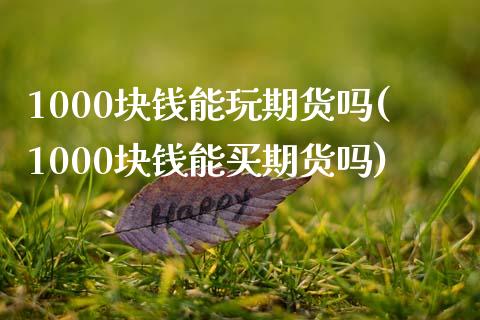 1000块钱能玩期货吗(1000块钱能买期货吗)_https://www.hbaoqiang.com_内盘期货_第1张