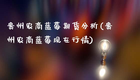 贵州农商蓝莓期货分析(贵州农商蓝莓现在行情)_https://www.hbaoqiang.com_股票推荐_第1张