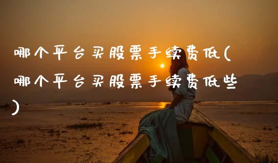 哪个平台买股票手续费低(哪个平台买股票手续费低些)_https://www.hbaoqiang.com_原油期货_第1张