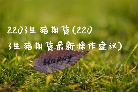 2203生猪期货(2203生猪期货最新操作建议)_https://www.hbaoqiang.com_道指期货_第1张
