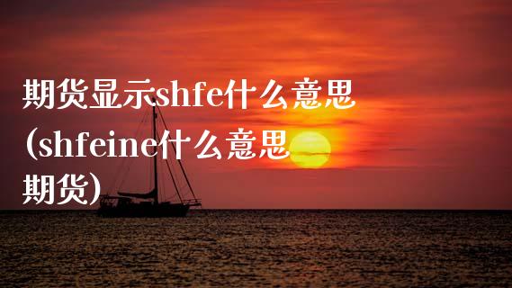 期货显示shfe什么意思(shfeine什么意思期货)_https://www.hbaoqiang.com_期货学习_第1张