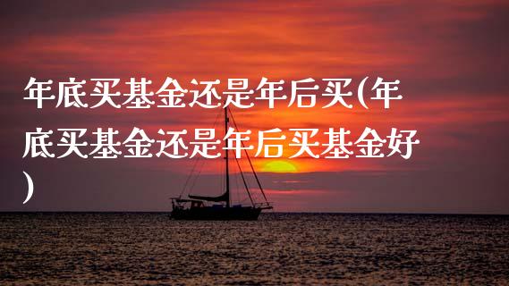 年底买基金还是年后买(年底买基金还是年后买基金好)_https://www.hbaoqiang.com_期货平台_第1张