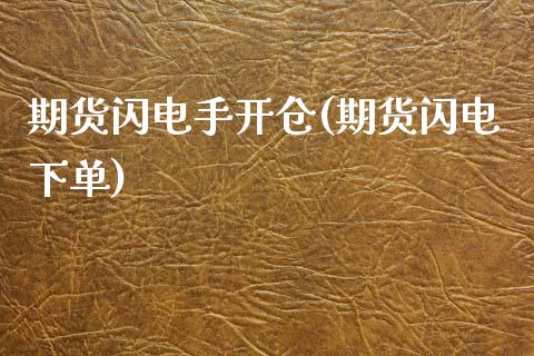 期货闪电手开仓(期货闪电下单)_https://www.hbaoqiang.com_内盘期货_第1张