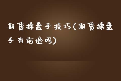 期货操盘手技巧(期货操盘手有前途吗)_https://www.hbaoqiang.com_股指期货_第1张