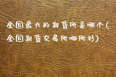 全国最大的期货所是哪个(全国期货交易所哪所好)_https://www.hbaoqiang.com_理财百科_第1张