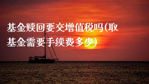 基金赎回要交增值税吗(取基金需要手续费多少)_https://www.hbaoqiang.com_原油期货_第1张