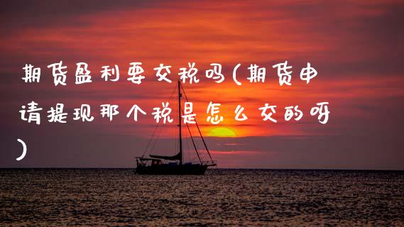 期货盈利要交税吗(期货申请提现那个税是怎么交的呀)_https://www.hbaoqiang.com_恒指期货_第1张