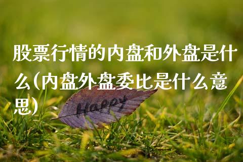 股票行情的内盘和外盘是什么(内盘外盘委比是什么意思)_https://www.hbaoqiang.com_纳指期货_第1张