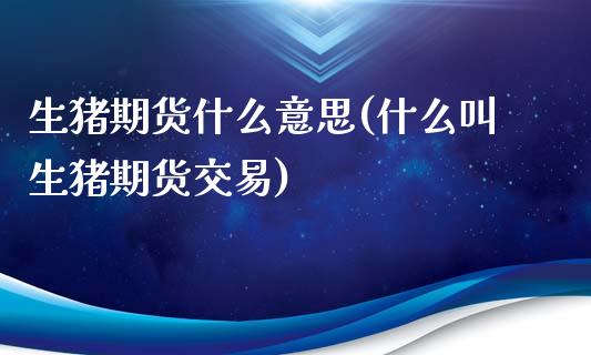 生猪期货什么意思(什么叫生猪期货交易)_https://www.hbaoqiang.com_期货入门_第1张