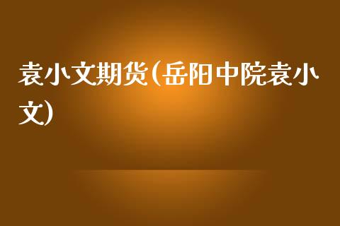 袁小文期货(岳阳中院袁小文)_https://www.hbaoqiang.com_国际期货_第1张