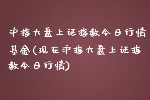 沪指大盘上证指数今日行情基金(现在沪指大盘上证指数今日行情)_https://www.hbaoqiang.com_理财百科_第1张