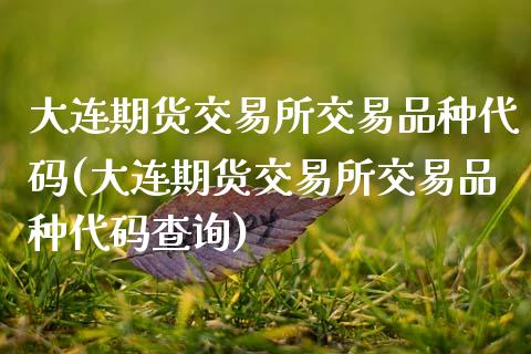 大连期货交易所交易品种代码(大连期货交易所交易品种代码查询)_https://www.hbaoqiang.com_交易心态_第1张