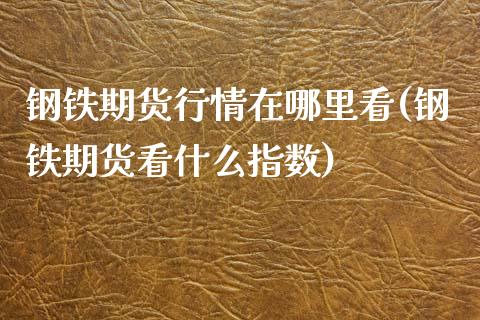 钢铁期货行情在哪里看(钢铁期货看什么指数)_https://www.hbaoqiang.com_股票推荐_第1张