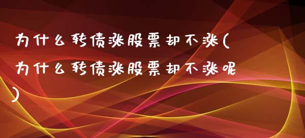 为什么转债涨股票却不涨(为什么转债涨股票却不涨呢)_https://www.hbaoqiang.com_黄金期货_第1张