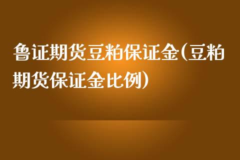 鲁证期货豆粕保证金(豆粕期货保证金比例)_https://www.hbaoqiang.com_原油期货_第1张