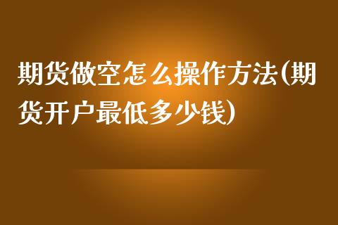 期货做空怎么操作方法(期货开户最低多少钱)_https://www.hbaoqiang.com_理财百科_第1张