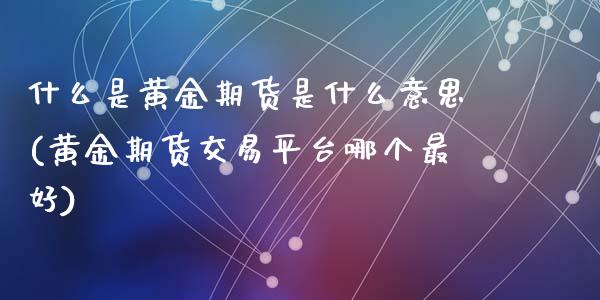 什么是黄金期货是什么意思(黄金期货交易平台哪个最好)_https://www.hbaoqiang.com_道指期货_第1张