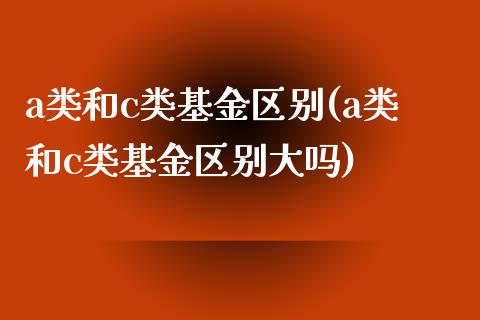 a类和c类基金区别(a类和c类基金区别大吗)_https://www.hbaoqiang.com_基金投资_第1张