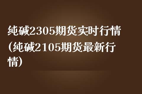 纯碱2305期货实时行情(纯碱2105期货最新行情)_https://www.hbaoqiang.com_交易心态_第1张