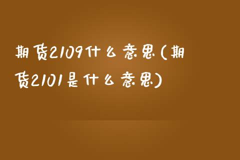 期货2109什么意思(期货2101是什么意思)_https://www.hbaoqiang.com_期货直播_第1张