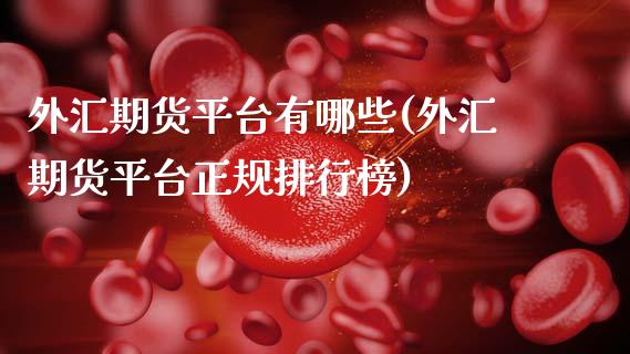 外汇期货平台有哪些(外汇期货平台正规排行榜)_https://www.hbaoqiang.com_期货故事_第1张