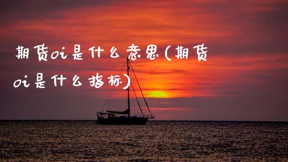 期货oi是什么意思(期货oi是什么指标)_https://www.hbaoqiang.com_黄金期货_第1张