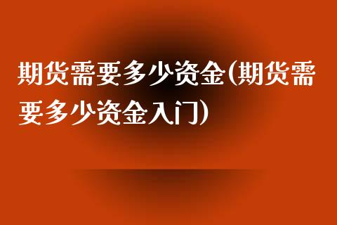 期货需要多少资金(期货需要多少资金入门)_https://www.hbaoqiang.com_德指期货_第1张