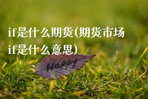 if是什么期货(期货市场if是什么意思)_https://www.hbaoqiang.com_理财百科_第1张